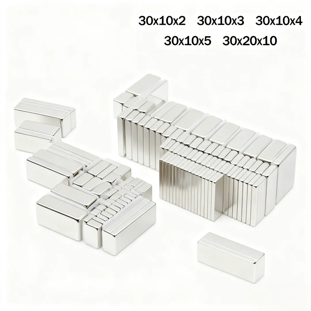 30x10x4/30x20x10MM Block small magnets for fridge, whiteboard; neat & no-trace fixing, ideal for craft lovers