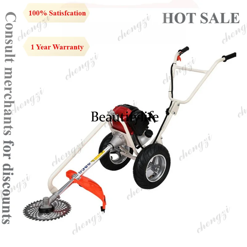 

M81 Four-stroke Hand Push Lawn Mower Multifunctional Gas Powered Brush Cutter Soil Loosening Furrowing Practical Small Weeding M