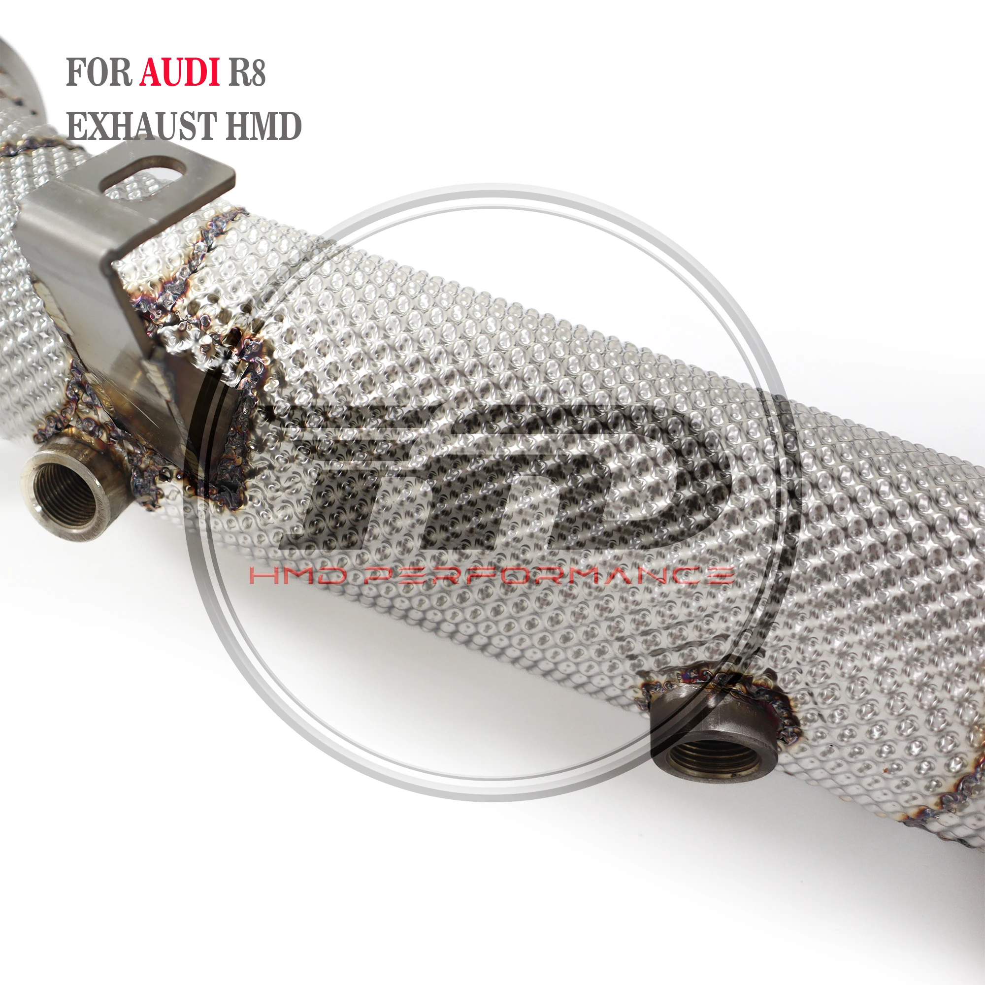 Hmd venda quente sistema de escape cabeçalhos desempenho alto fluxo para audi r8 v10 2021 + lamborghini evo coletor com escudo térmico