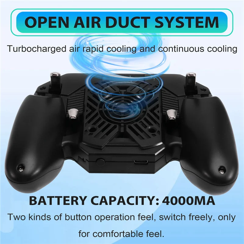 ABKI-MEMO DL100 Wiederaufladbares Kühlspielpad, 6-Finger-Mobil-Gaming-Controller für PUBG Advanced Semiconductor Cooling Technol