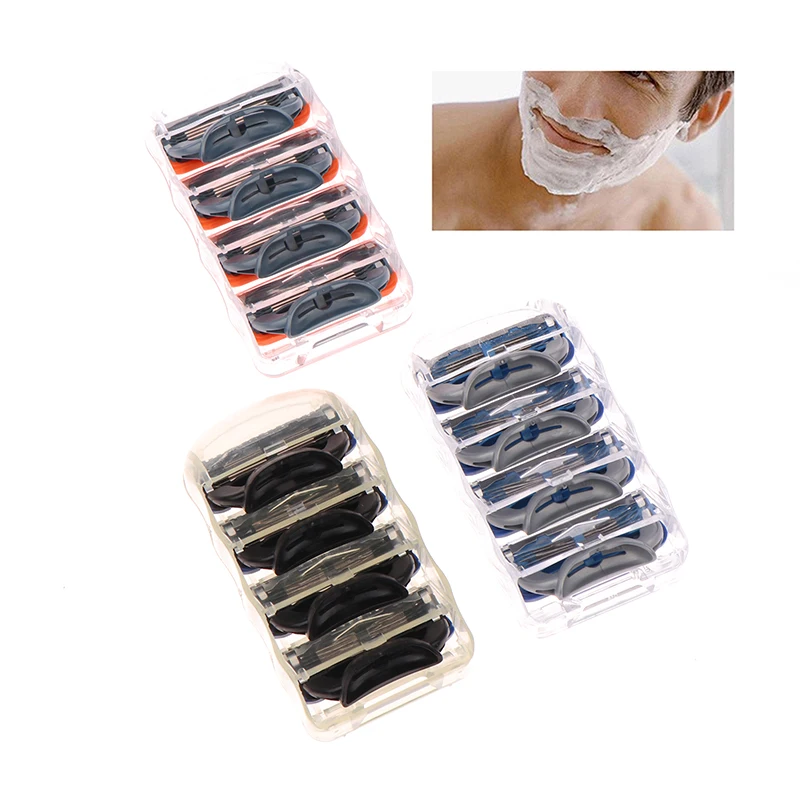 4Pcs 5 Layer Razor Blades Men's Manual Razor Replacement Blades For Facial Care Safety Manual Razor Head