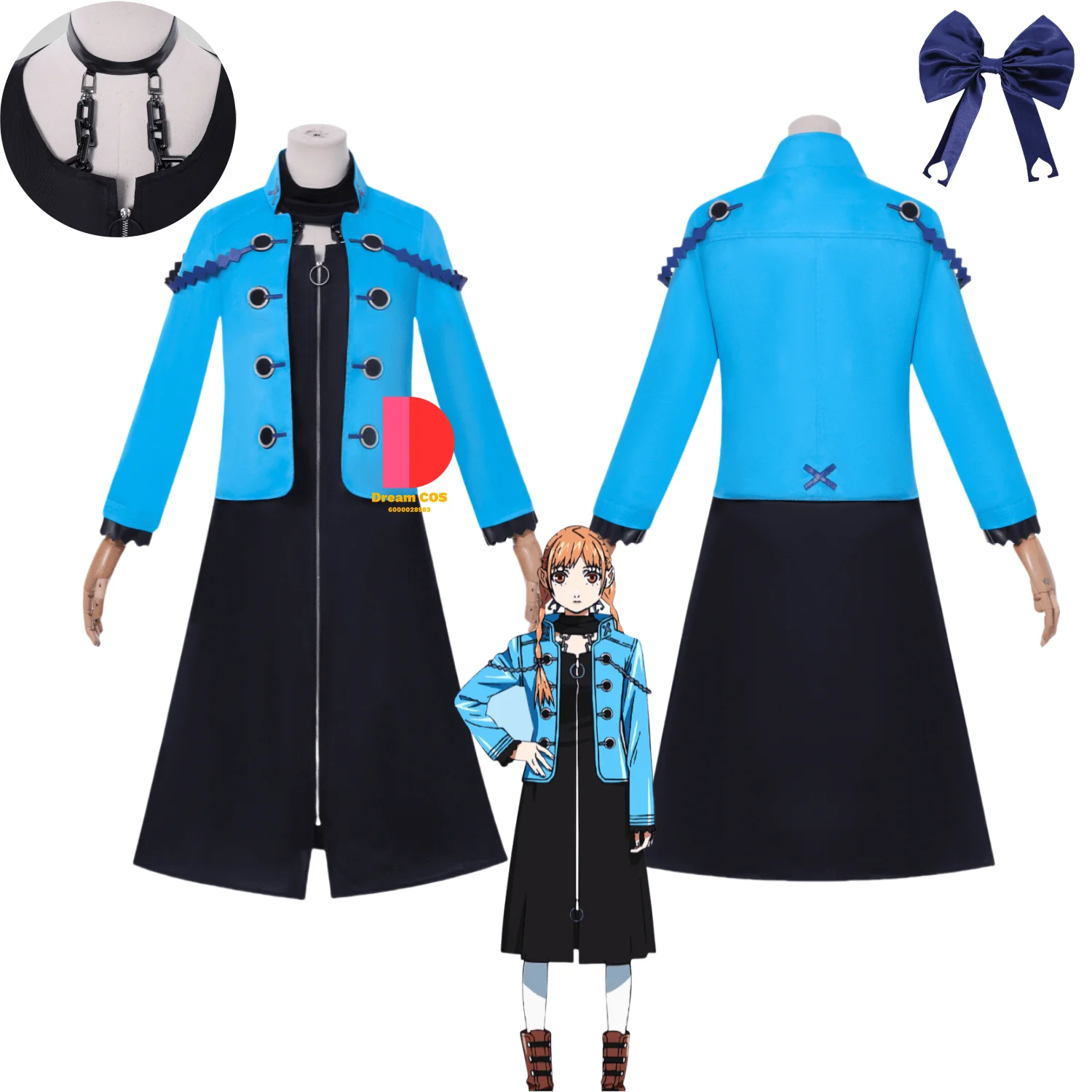 

2025 Newly Anime VIRGIN PUNK Cosplay Costume Hot Anime Role Playing Blue Clothes for Women Comic Con Halloween Party Suit Set