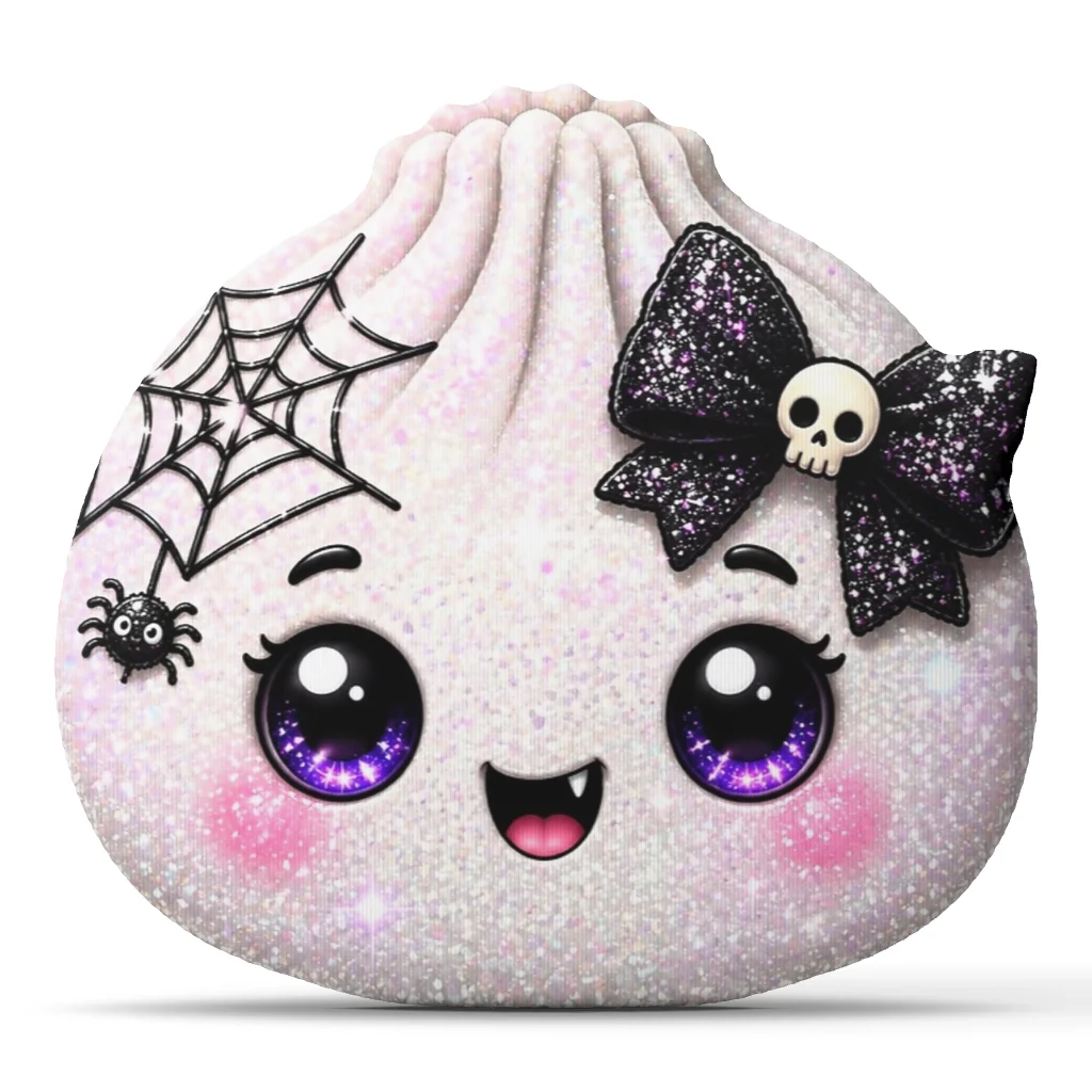 Cute Vampire Dumpling Plush Pillow Halloween Spider Web Cushion Kawaii Stuffed Throw Pillow Gothic Sofa Home Decor Gift Idea