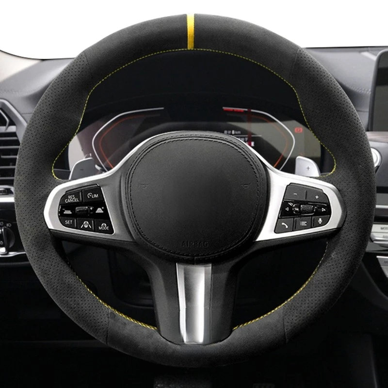 Anti-Slip Suede Car Steering Wheel Cover For BMW M Sport G30 G31 G32 G20 G21 G11 G12 G14 G15 G16 X3 G01 X4 G02 X5 G05 X7 G07