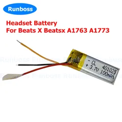 1-4PCS New 3.7V 100mAh 401025 400824 3 Wires Headset Battery For Beates X Beats X Earphone Beatsx A1763 A1773 Wireless Bluetooth