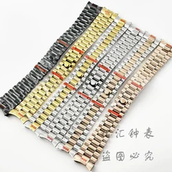 20MM Width 904L Solid High Quality Presidential Stainless Steel Strap Wristband Curved End Screw Links Deployment Clasp