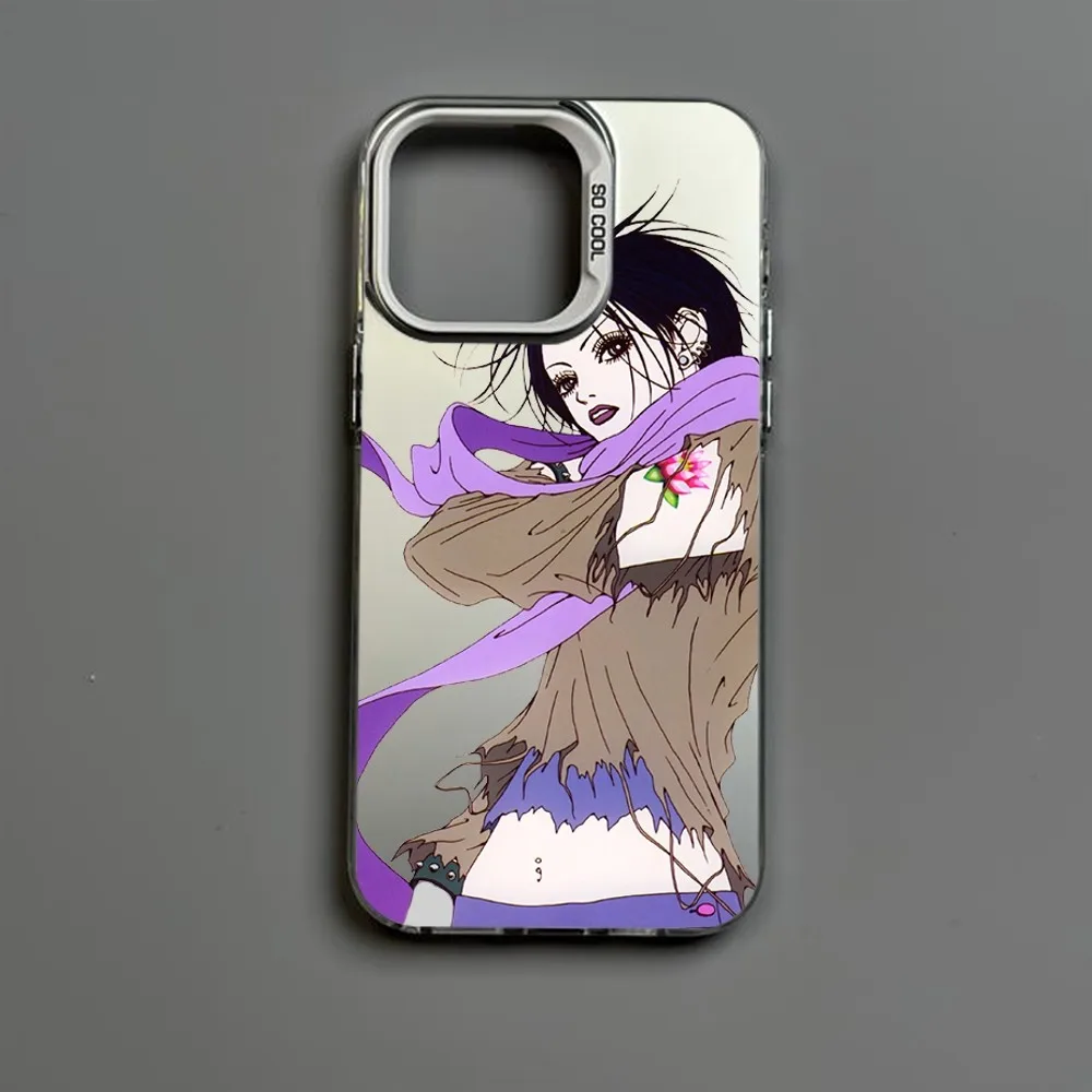 1pc Comic NANA Anime Phone Case IMD Color Silver Shell For IPhone 16 15 14 13 12 Pro Max Plus