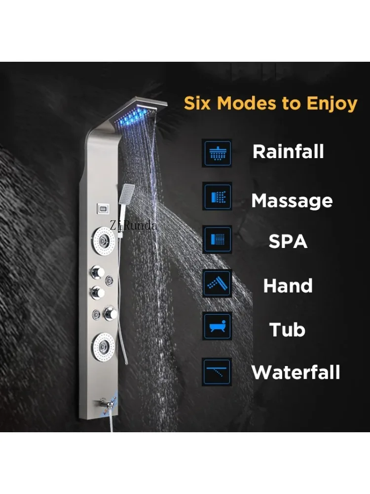 Waterfall Rainfull Shower Panel  SPA Sprayer Jets 3 Handles Shower Column Faucet Tower Hand Shower Tub Spout