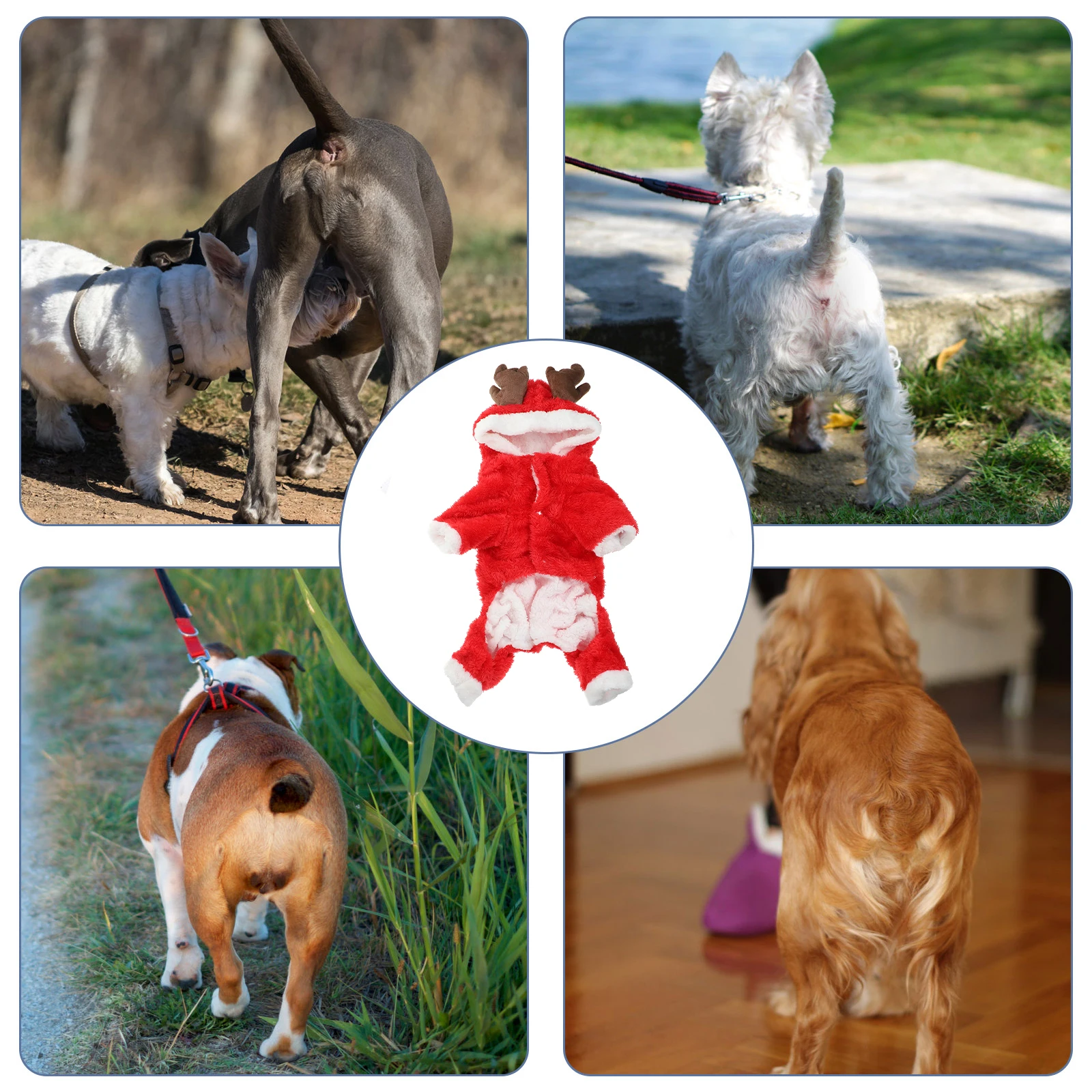 

Elk Costume Christmas Dog Outfit Coat Puppy Clothes Pet Warm Keeping Clothing Winter