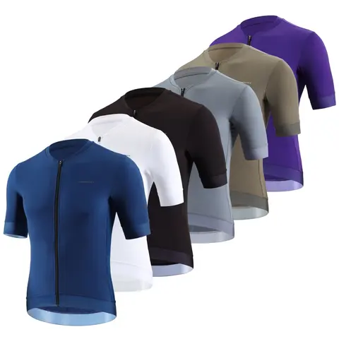 KEMALOCE-Camiseta de ciclismo para hombre, camiseta de manga corta, color azul sólido, negro, blanco y gris, reflectante, transpirable, fresca, verano 2024