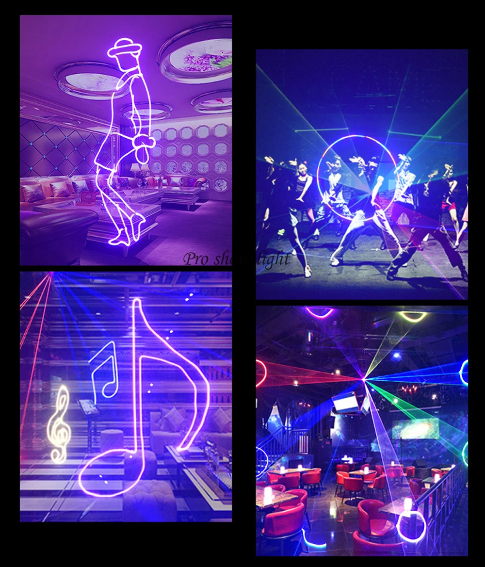 Cartão SD ILDA Animação Laser Light, Iluminação Colorida Do Projetor, Controle DMX, Luzes de festa, Beam Effect Scan Laser, 1W