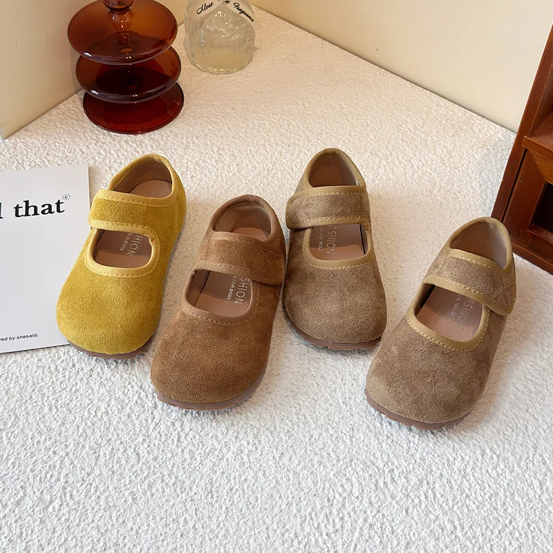 

Retro Girl Shoe 2025 Autumn New Suede Kid Leather Shoe Soft Sole Women Leather Shoe College Single Shoes Stylish Mary Jane Shoes