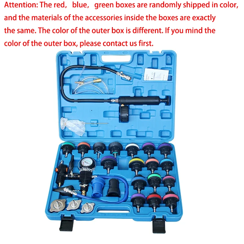 28Pcs Universal Radiator Pressure Tester Vacuum Type Cooling System Test Detector Set Tester Refroidissement