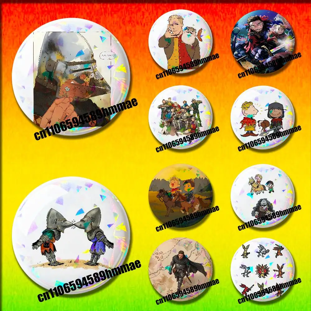 

For K-Kingdom Come Deliverance Hans Henry KCD 2 Pins Insignia Badge Cover Emblem Round Brooch Button Hats Decoration 32mm