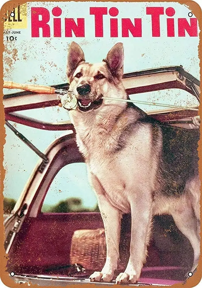 1955 Rin Tin Tin Comic Vintage Metal Sign 8x12 inches, TinSignEUa29791