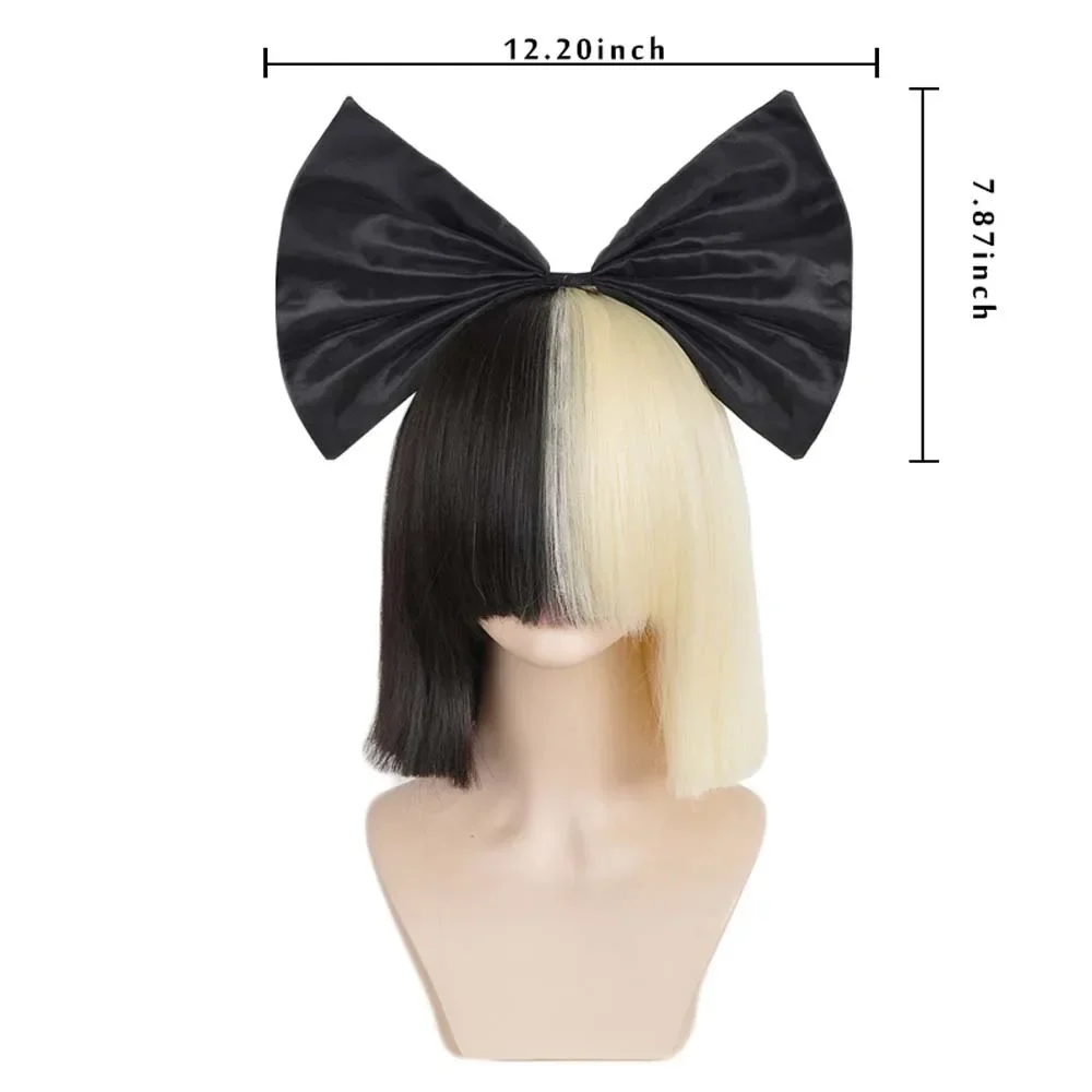 Fashion Short Women Straight SIA Cosplay Black Blonde Bob Wigs Adult Synthetic Heat Resistant Hair Halloween Accessories Props