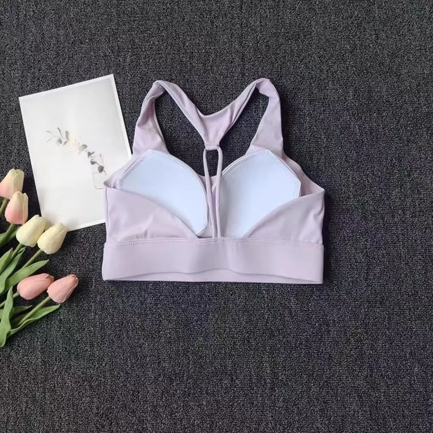 Damen-Yoga-BH mit sexy, rückenfreiem Design, nahtlosem, einteiligem Cup, atmungsaktivem, schnelltrocknendem Sport-Top – Detail 8