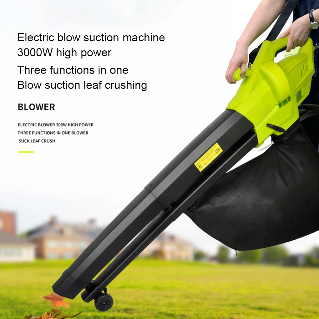 3000W Electric Blowing Cleaner 3 In 1 Blower/Vacuum Dust Collector Machine Garden Leaf Collecting Shredder Blowing Cleaner