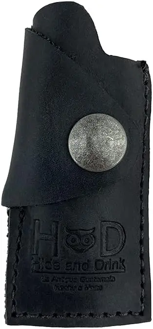 

Rustic Leather Lighter Case Handmade Charcoal Black, Durable and Stylish Protection