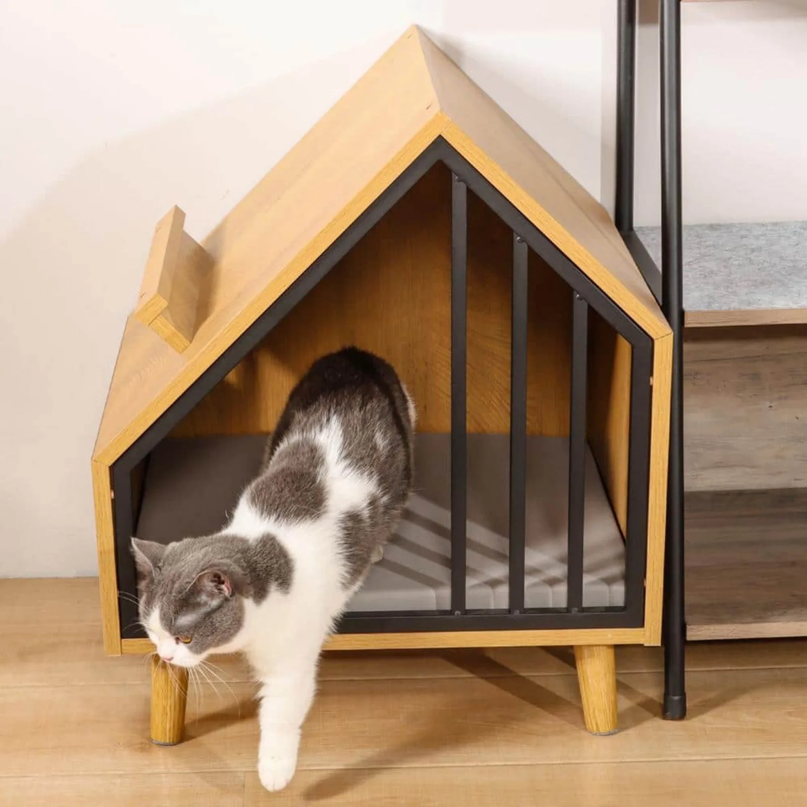 US Cat House Wooden Cat Condo Bed Furniture for Cat and Small Dog House