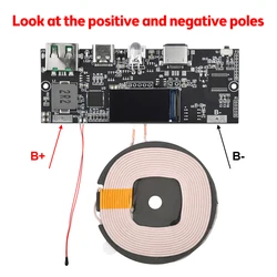 Color screen 22.5W wireless charging bank PD bidirectional super fast charging mobile power module circuit board DIY motherboard