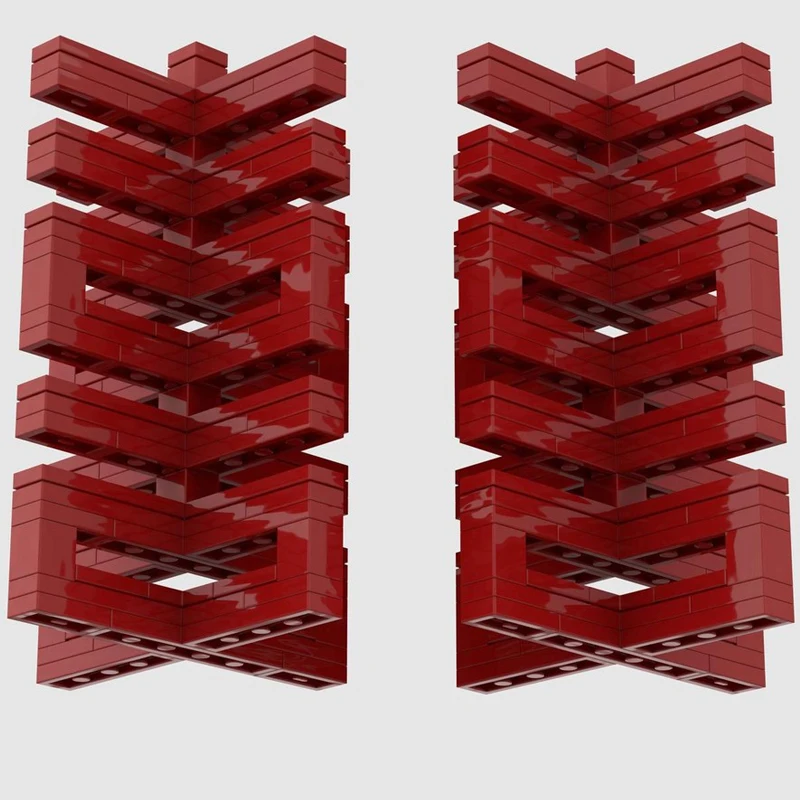 232 PCS Romantic Chinese Character：Big Cross Happiness MOC Customize Modular Building Block Kids Design DIY Holiday Toy Gifts view 3