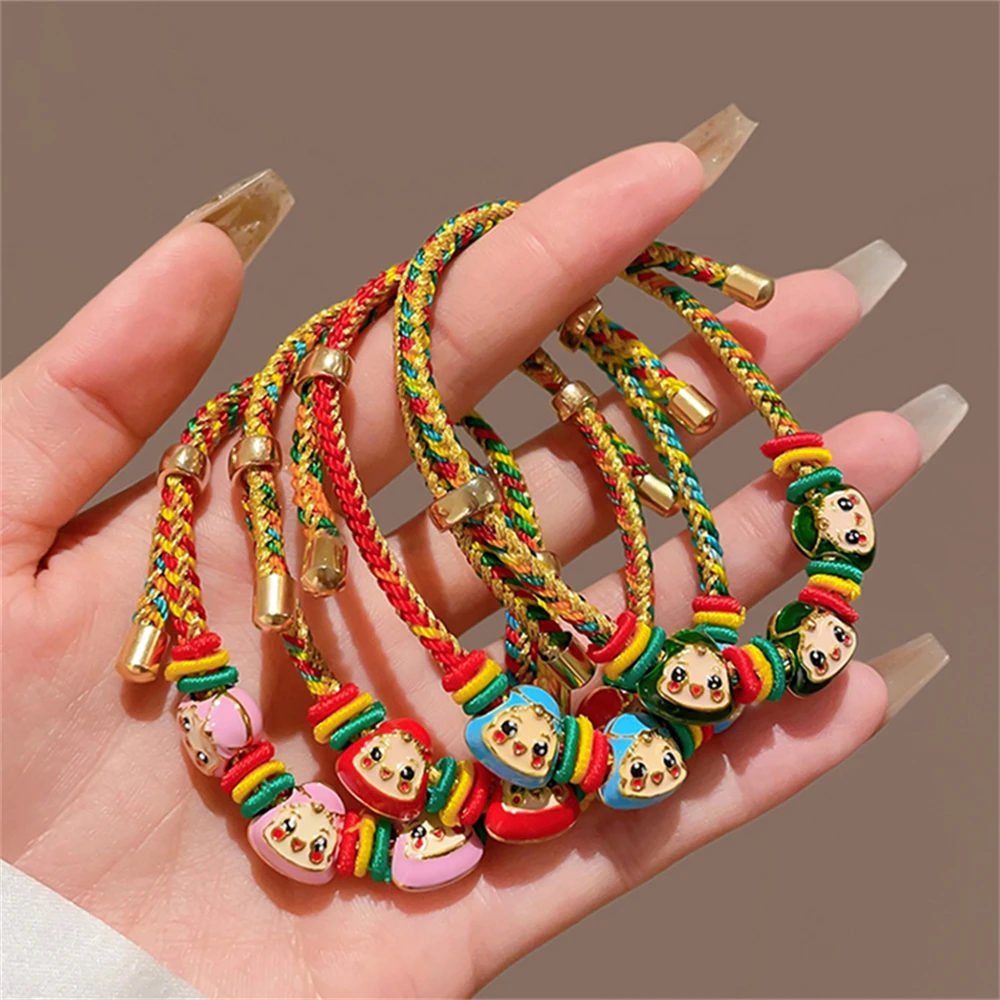 2023 New Selling Cute Cartoon Accessories Colorful Rope Bracelet for Children Adjustable Hand Rope Kindergarten Gift Wholesale