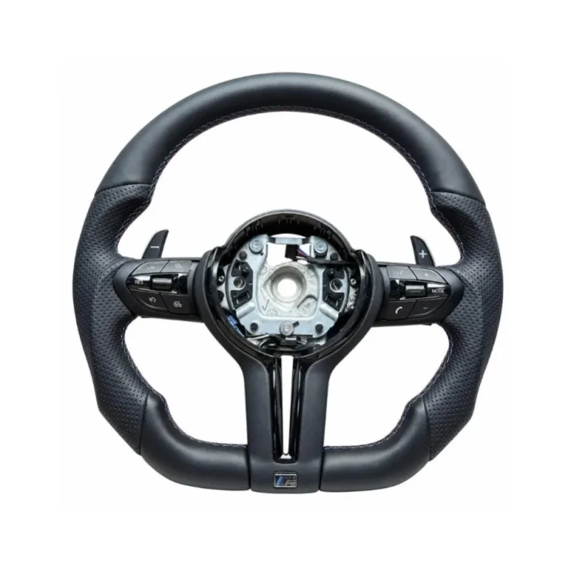 M Sport Lenkrad mit Flachboden für BMW F10 F20 F30 F32 F36 F80 F82 X1 X3 X4 X5 M3 M5 Auto-Zubehör PU-Leder Interieur-Lenkrad