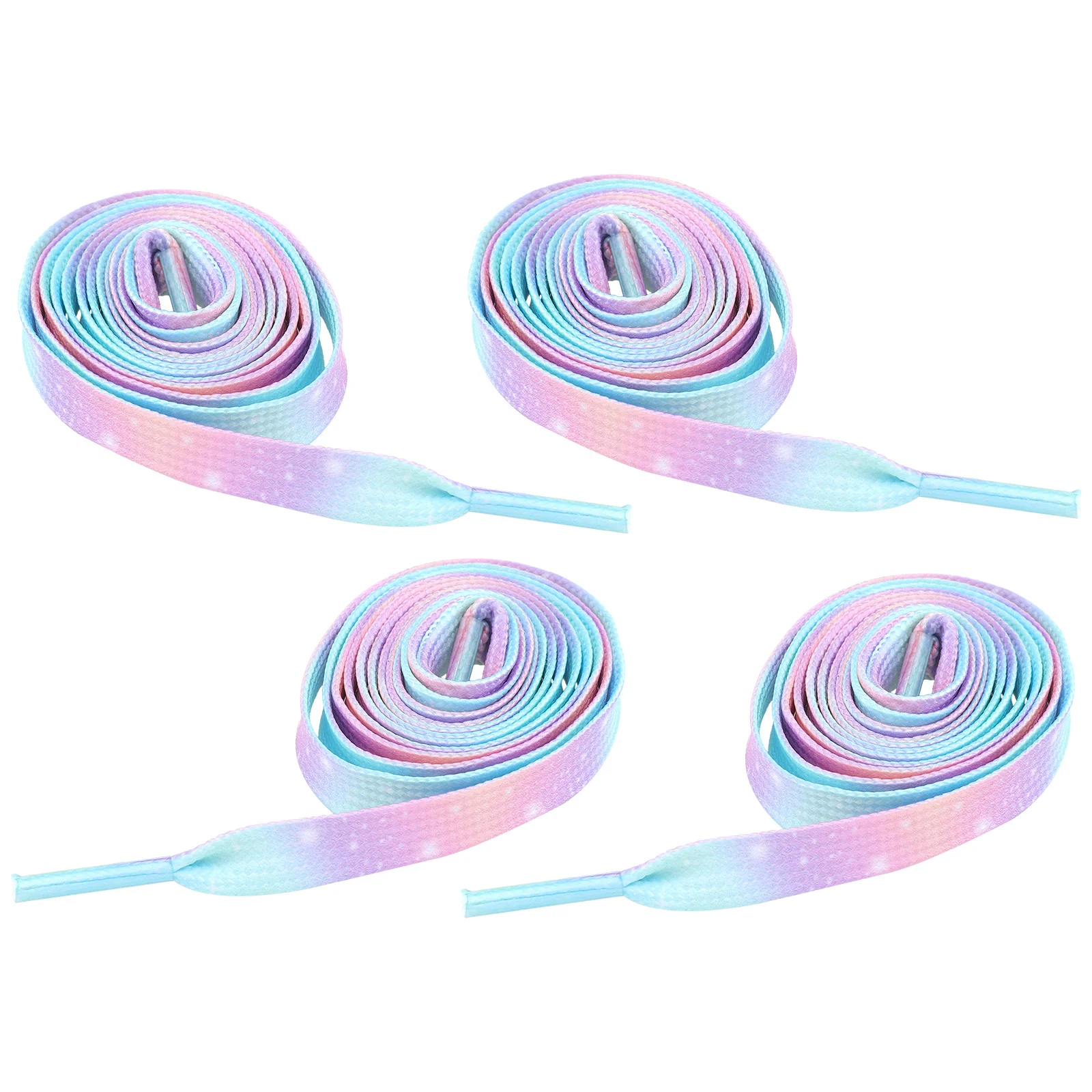 

2Pairs Colorful Shoelaces Tie-Dye Gradient Design Durable Decorative Shoe Strap for Sneakers Stylish Flat Shoes Shoelace
