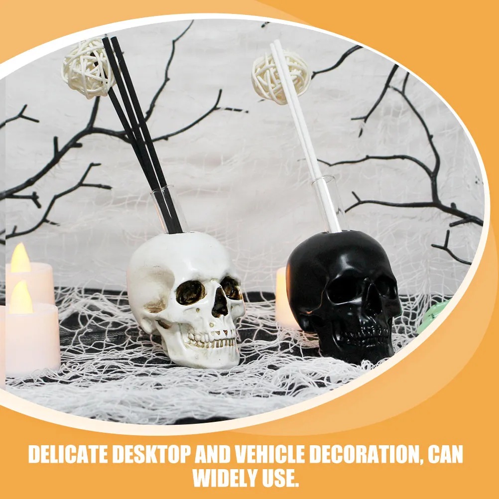 2Sets Skull Aroma Diffuser Decorative Non-Fire Essential Oil Diffuser for Office Vehicle Yoga Room Aromatherapy Skull Diffusing