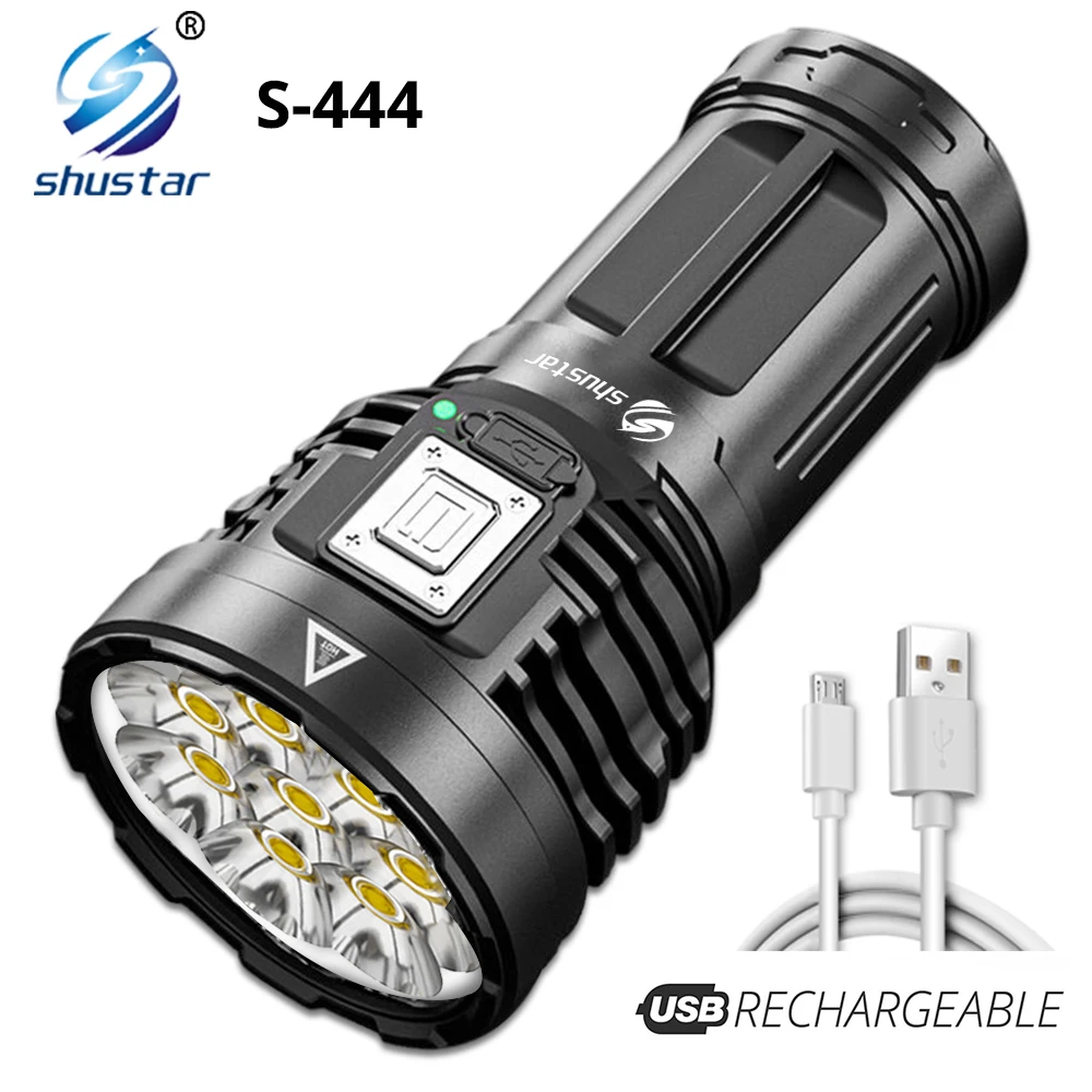 

8LED Super Bright Flashlight Powerful Led Torch Light Rechargeable COB Side Light 4 Modes Outdoor Adventure 3 In 1 Flashlight