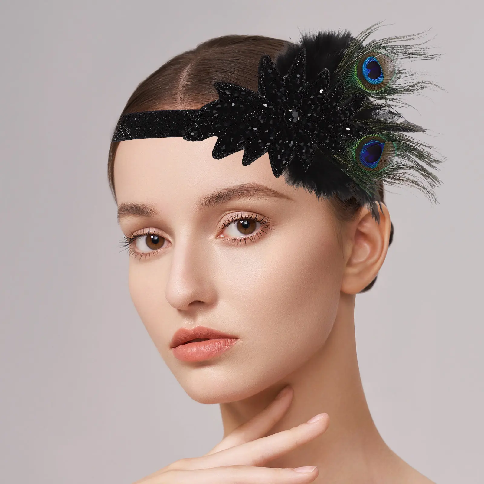 

Headband Women Elegant Vintage Style Soft Lightweight Comfortable Hairband for Party Dancing Wedding Photo Prop Party