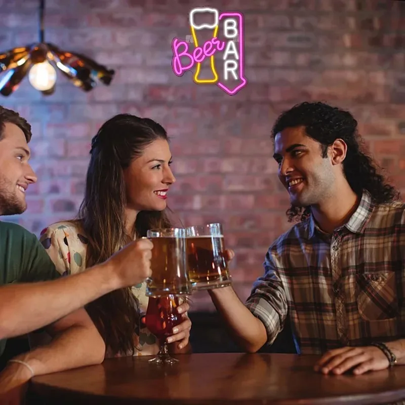 البيرة بار النيون تسجيل Led أضواء النيون ل جدار إضاءة زينة علامات بار المنزل عربة بار مطعم رجل الكهف بيسترو نادي ديكور الحفلات