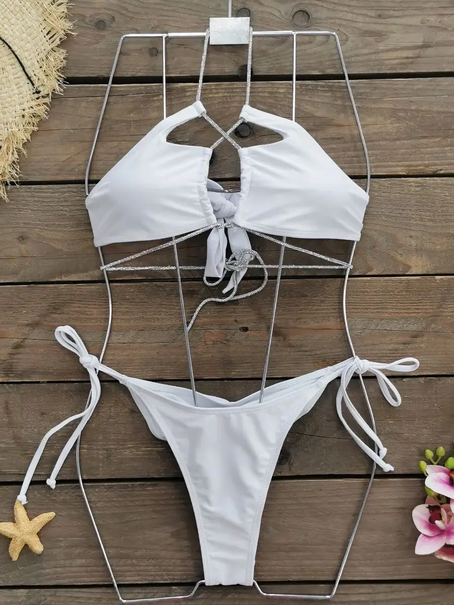 Sexy Bandage Bikini Set Frauen zweiteiligen Badeanzug Trend Riemchen Biquini Bade bekleidung für Lady Beach wear Damen bekleidung