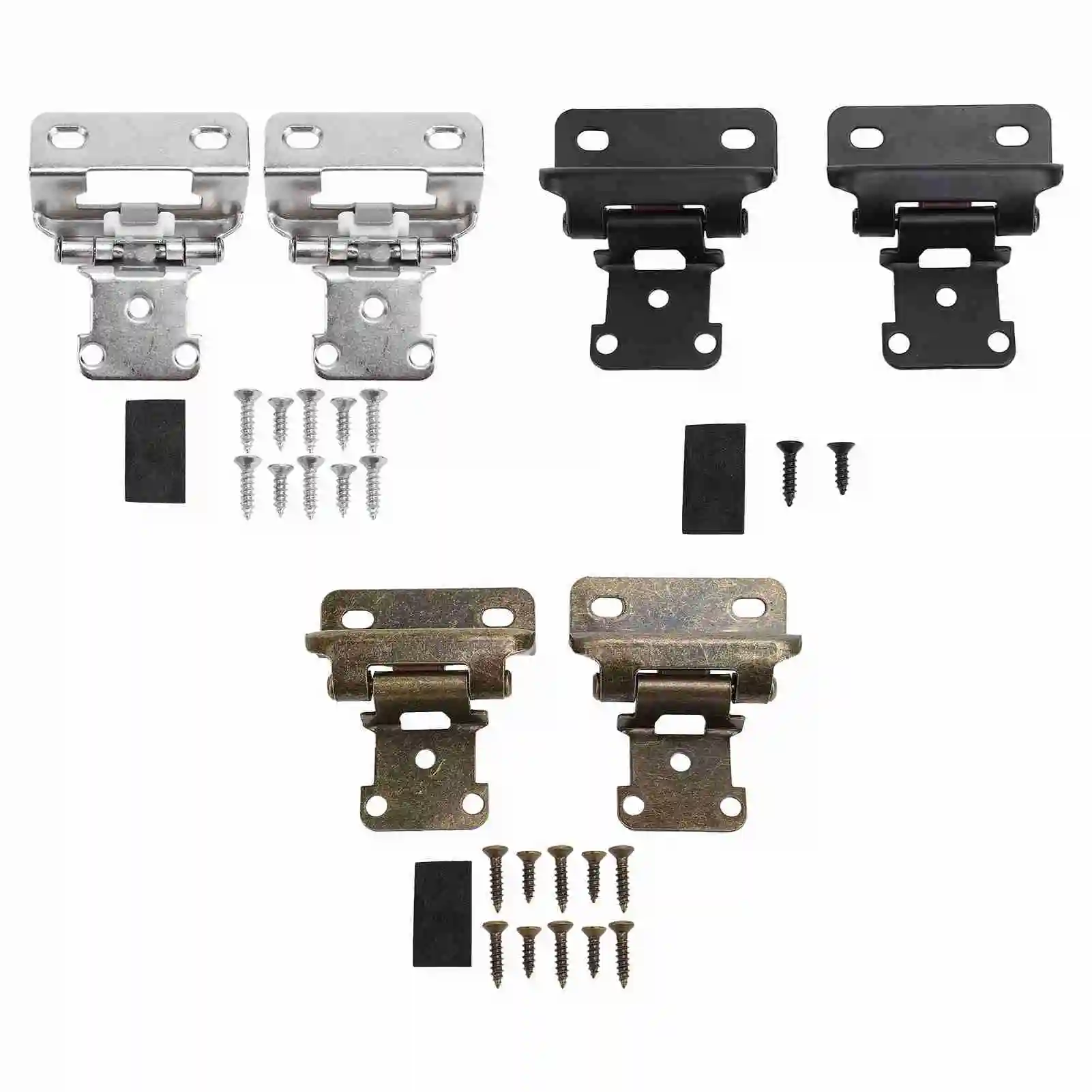 2Pcs Self Closing Cabinet Hinge 1/2in Enhanced Safety Steel Semi Wrap Overlay Cupboard Door Hinge for Kitchen Bathroom RV Boat