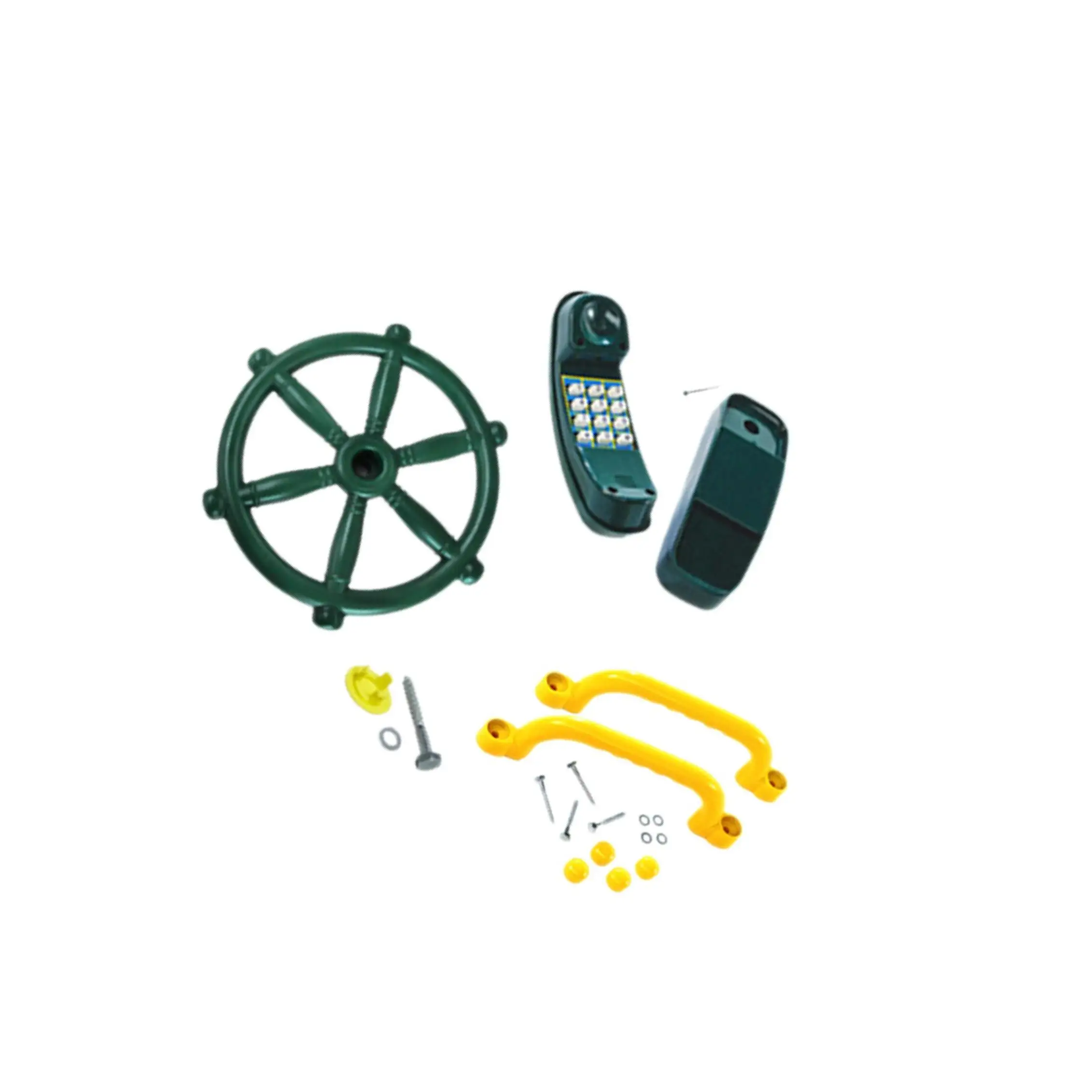 Outdoor Steering Wheel Toy Swing Set Accessory for Interactive Children With Handles