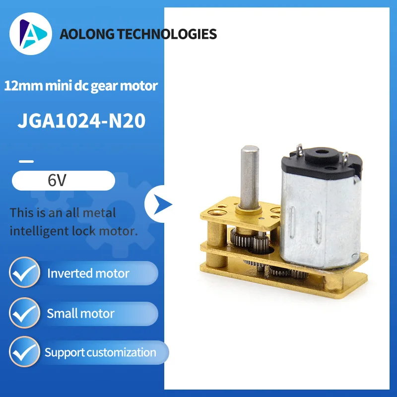 AOLONG Micro DC deceleration small motor JGA1024-N20 dc gear motor 6v dc motor gear box