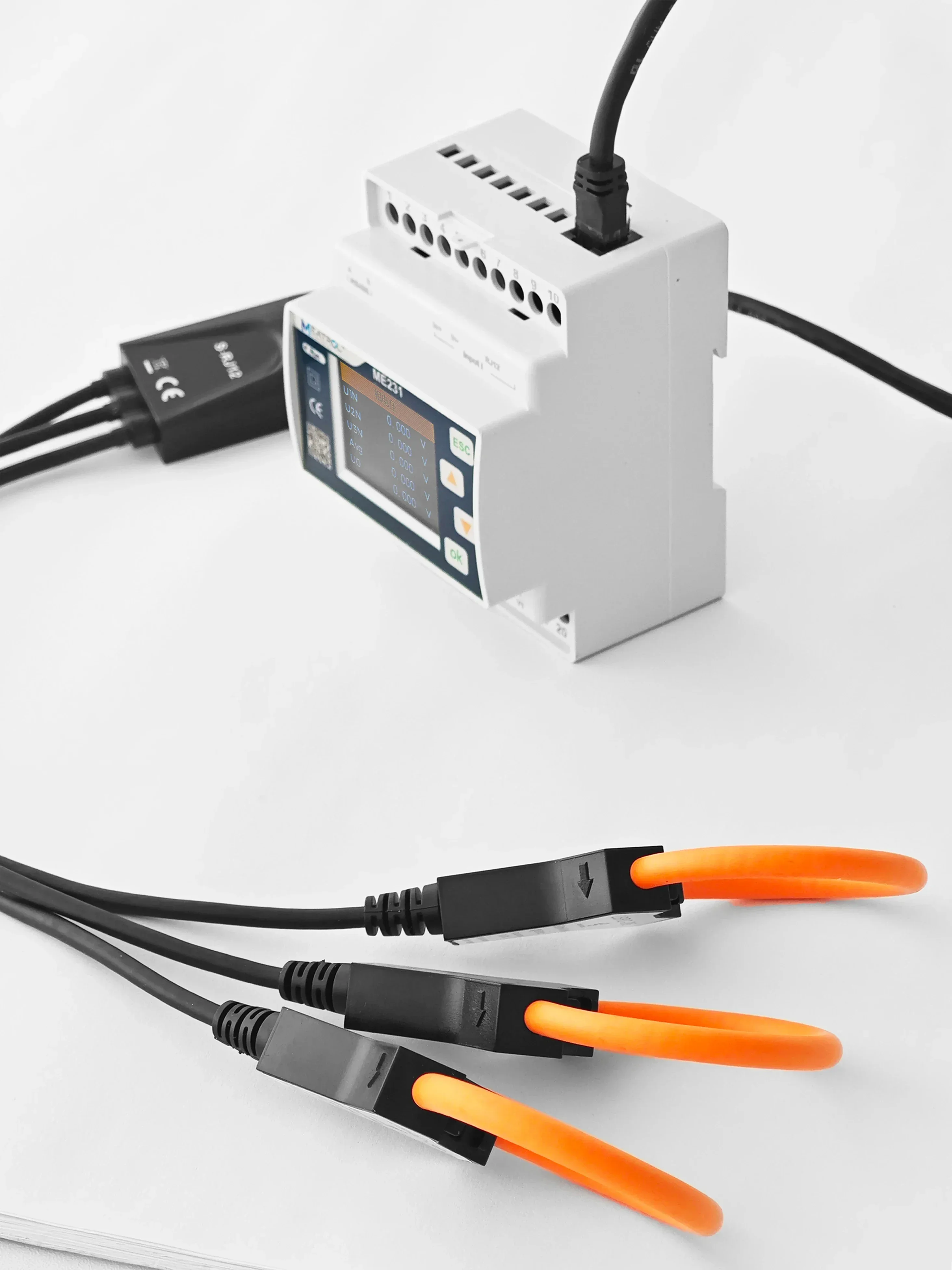 2025/RS485 Din rail Three phase Digital Energy Power meter Easy RJ12 installation Smart ity meter