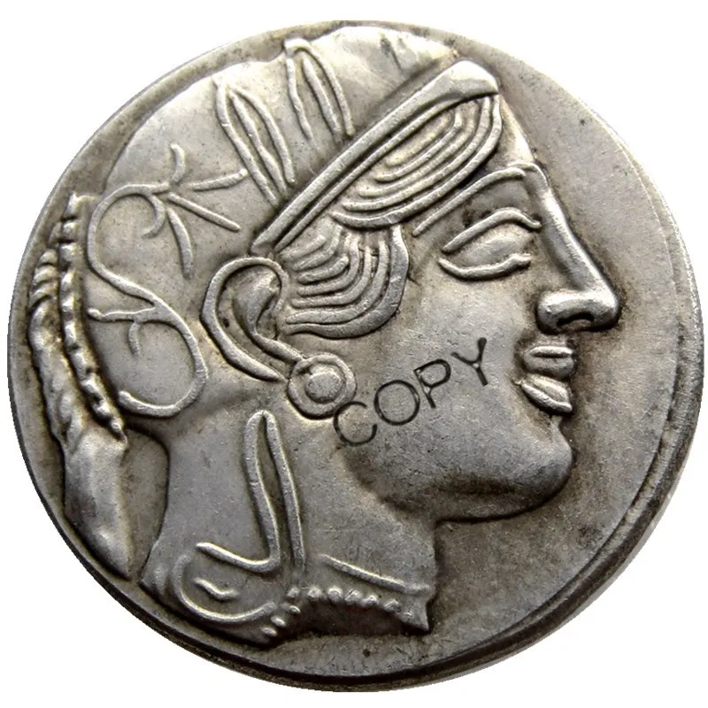 G(04)Ancient Athens Greek Silver Drachm - Atena Greece Silver Plated copy coin