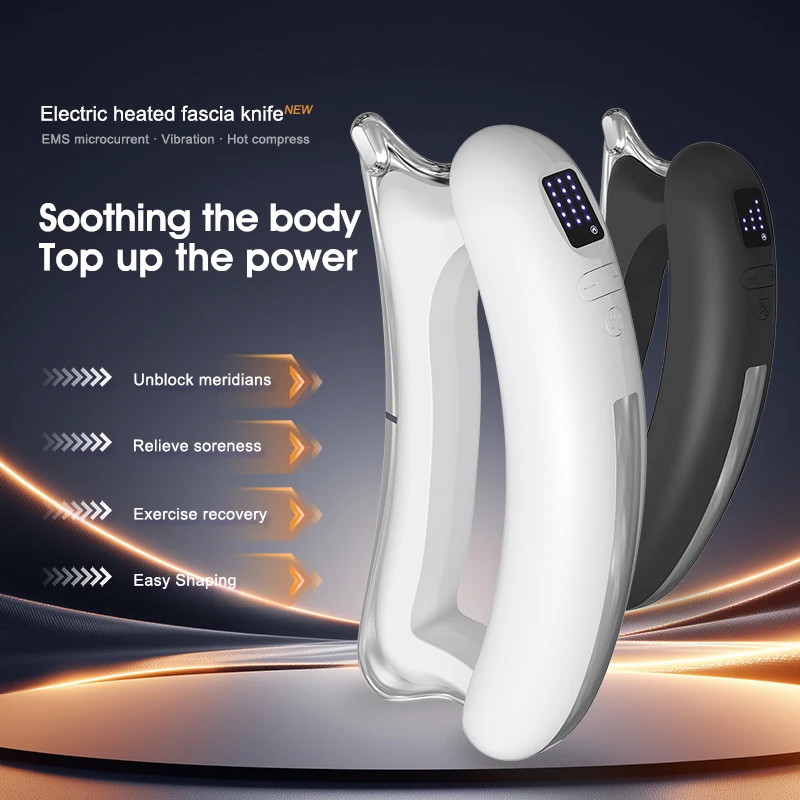 Health Improvement Label Electric Muscle Scraper Heating Vibration Massager Scraping Fascia Release Board