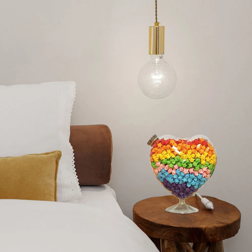 

Sealed Transparent Glass Candy Jar Heart Shaped with Cork Lid for Dried Fruit Cereals Jam Keeping Fresh Moisture Insect