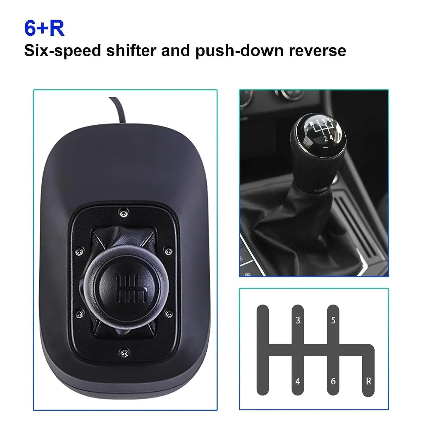 Gear Shifter Driving Force, –Gaming Racing H Manual Gears Compatible with Logitech G29, G920 & G923 Racing Wheels