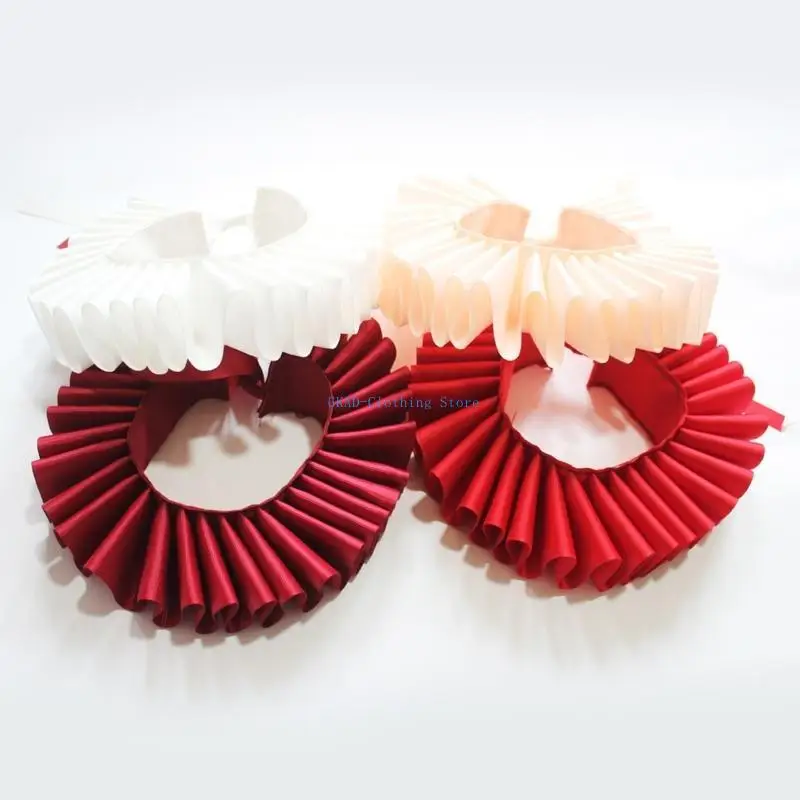 N0PE Neck Ruffled Collar Retro Webbing Clown Layered Gargantilha Colar