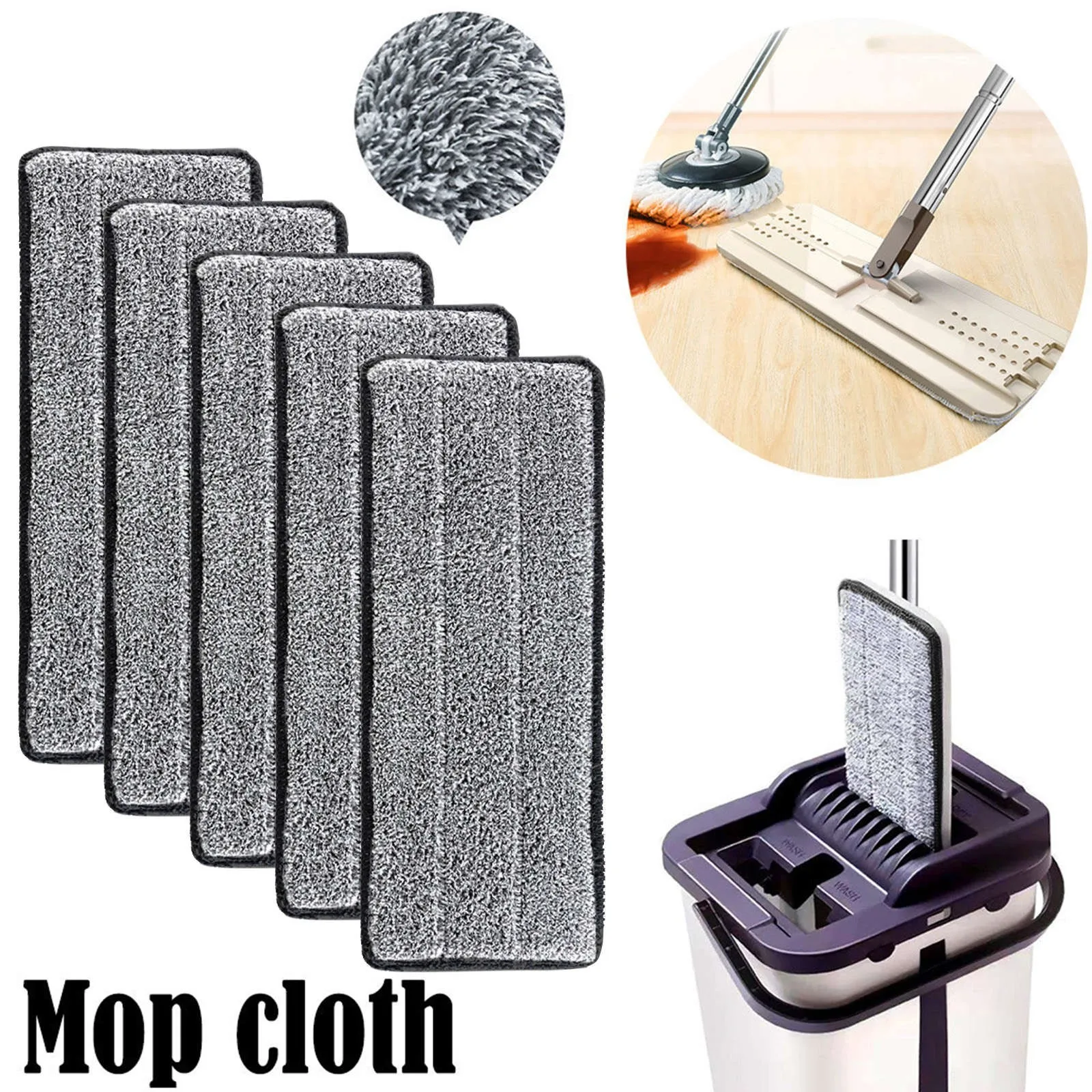 

Microfiber Mop Pad Replacement High Density Absorbent Cloth for All Flat Mop Hardwood Tile Laminate Floors Reusable Cleaning Rag