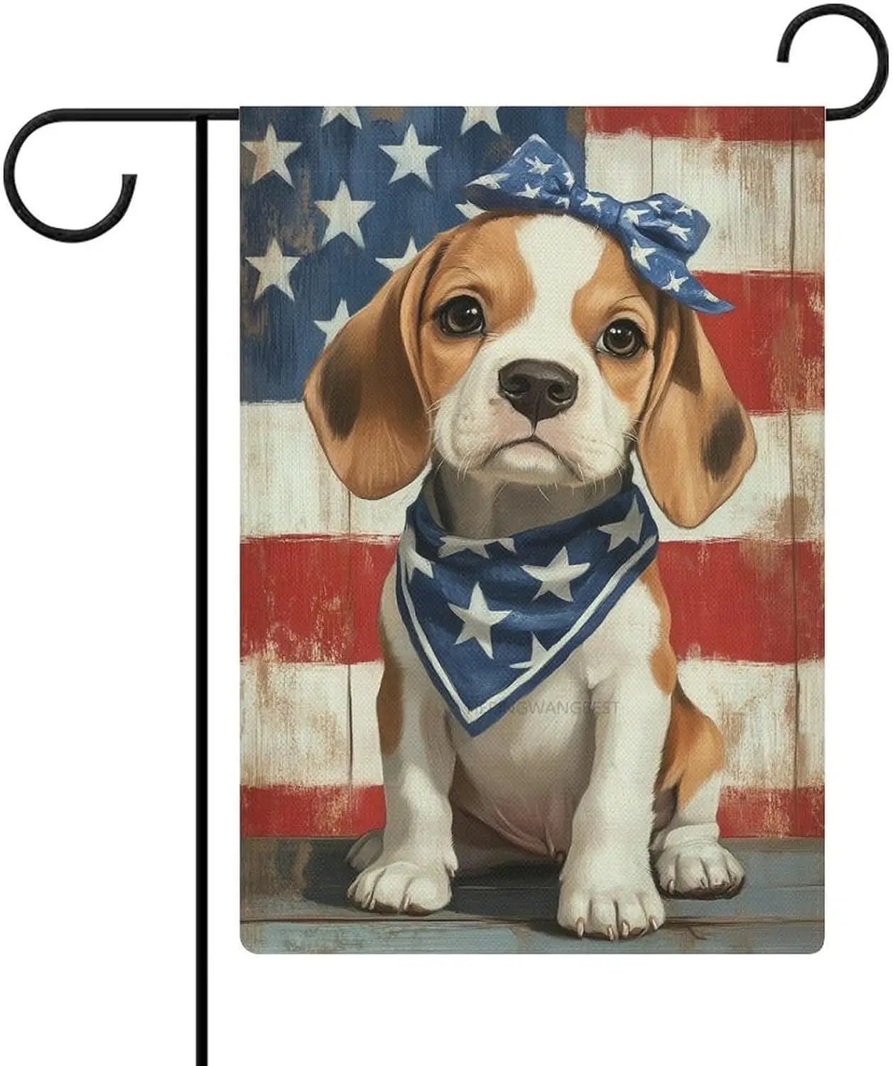 American Flag Patriotic 4th of July Beagle Dog Garden Flag Decoraive Flag for Outside Colorful Summer Decor Banner 12X18 Inc yyi
