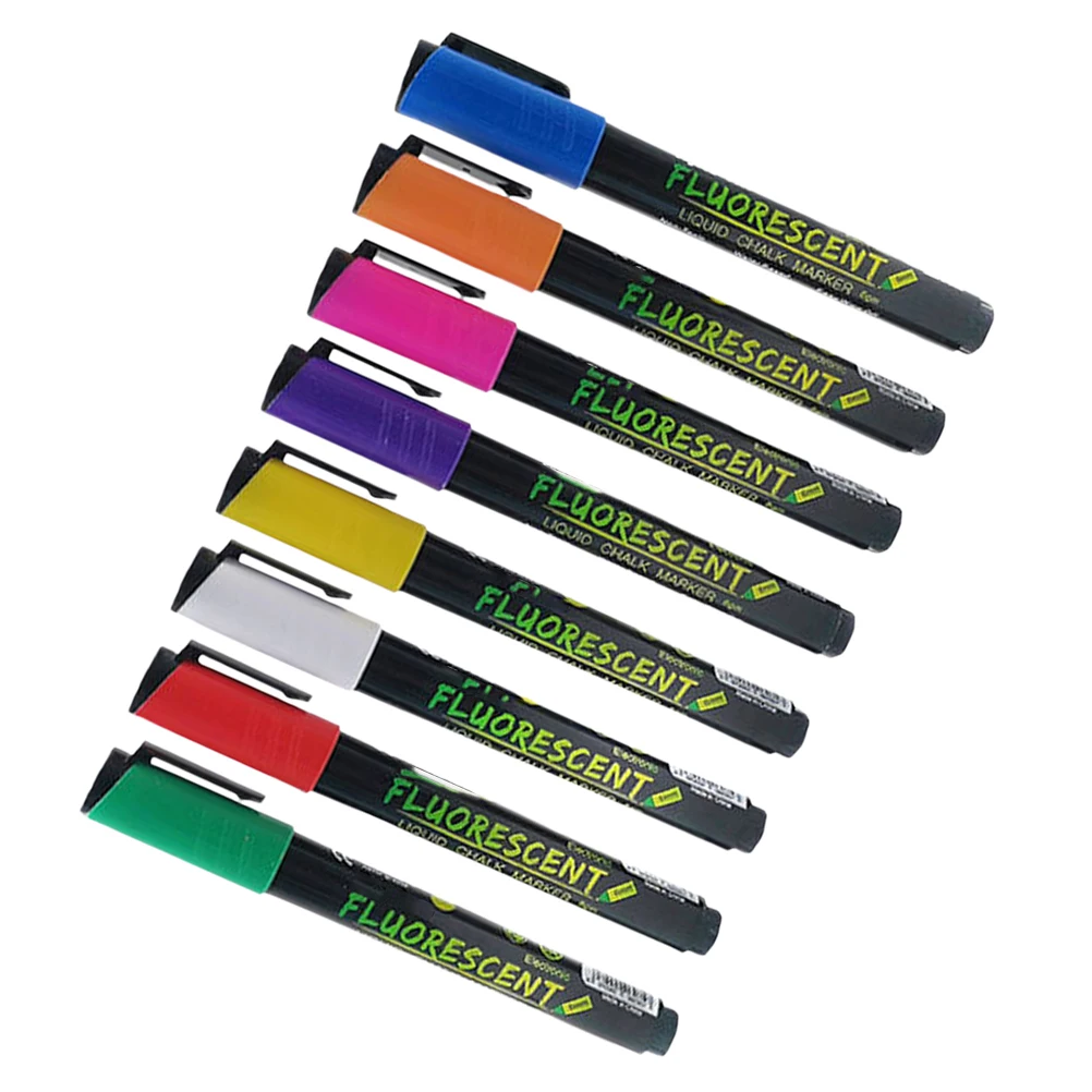 

8pcs White Liquid Chalk Markers Erasable Reusable Glass Window Pens Dust for Chalkboard DIY Neon Fluorescent Pens