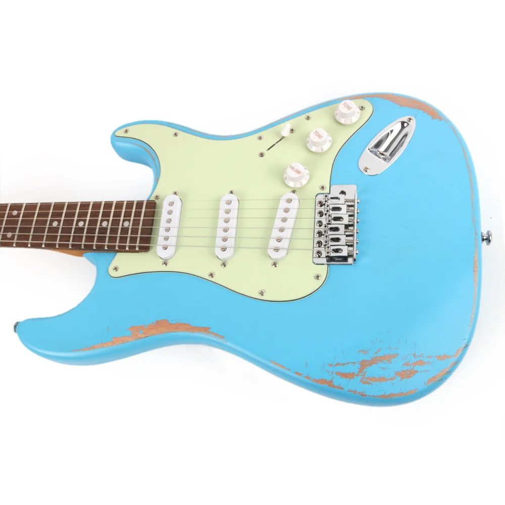 High quality light Relic vintage style hand made electric guitar electricas electro electrique guitar