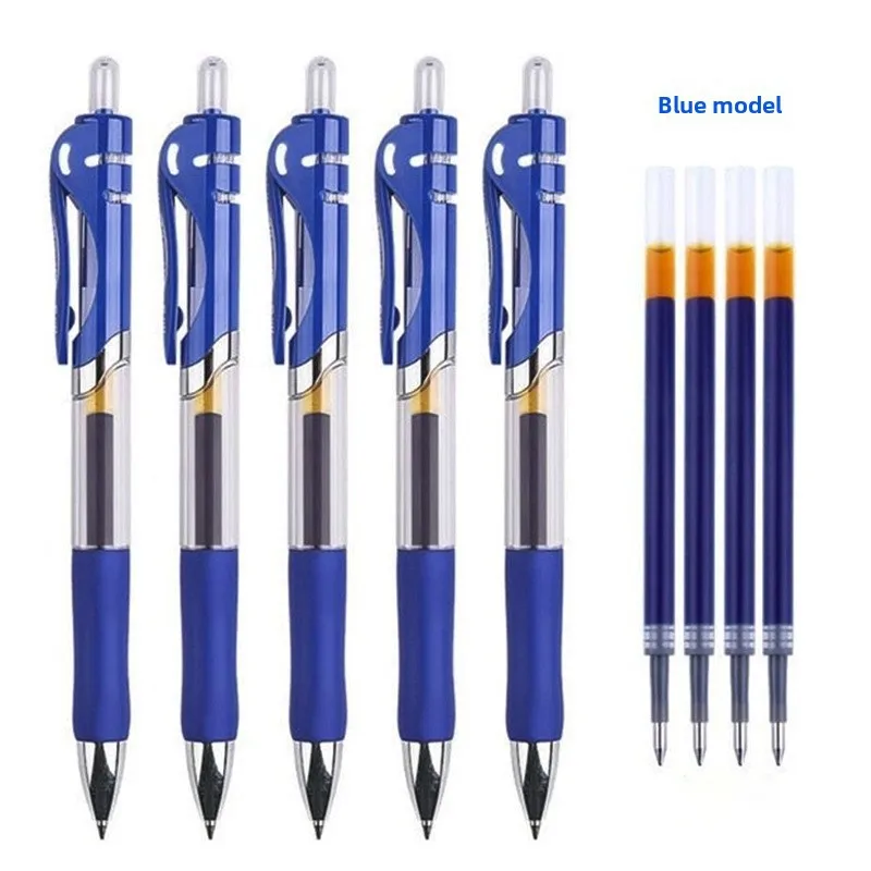 Penna gel a pressione K35 Penna a sfera a pressione Rosso Nero Blu Penna con segno proiettile Penna per saltare in carbonio per studenti da ufficio Penna in vetro