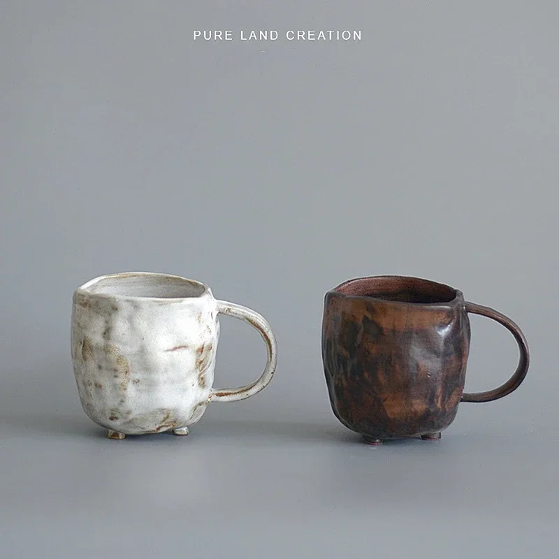 

Грубая керамика в японском стиле, чашка ручной работы, имитация старого кофе, керамика в стиле ретро, питьевой индивидуальный питьевой чай, молоко