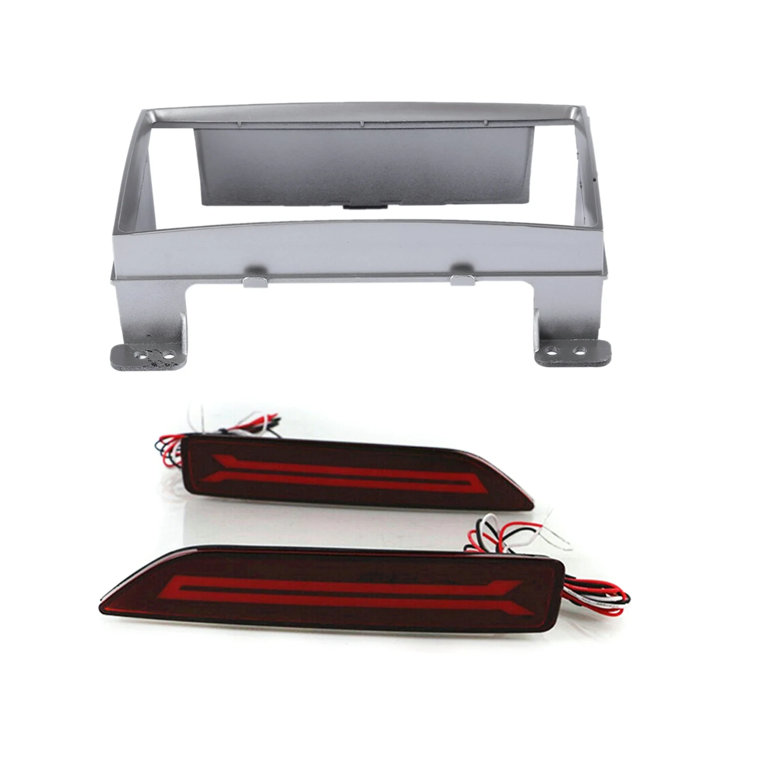 2PCS For Honda CRV CR-V 2007 2008 2009 LED Rear Bumper Light & 1Set Radio Fascia For Hyundai I-20 I20 I 20 2008+ 2 DIN